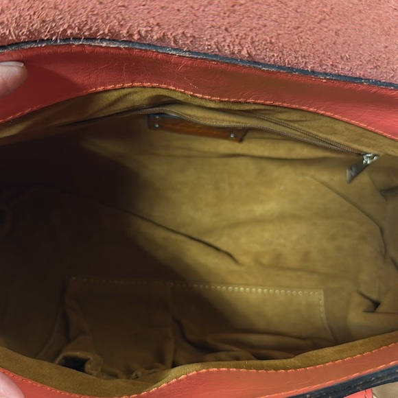 Patricia Nash Vienna Leather Satchel Purse Tooled Floral Bag in Coral 299. New - Picture 9 of 14